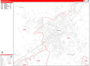 New Braunfels  Wall Map Red Line Style